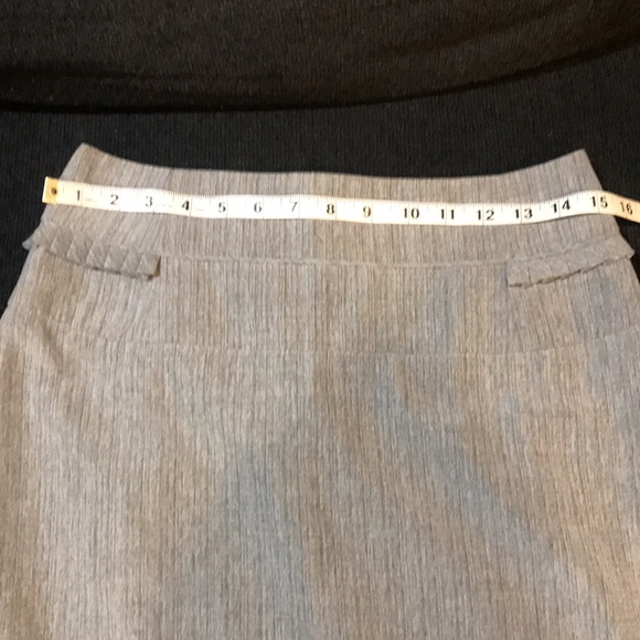Women's Worthington Gray Pencil Skirt with Lining & Pleated Detailing at Waist-8 - Picture 5 of 7